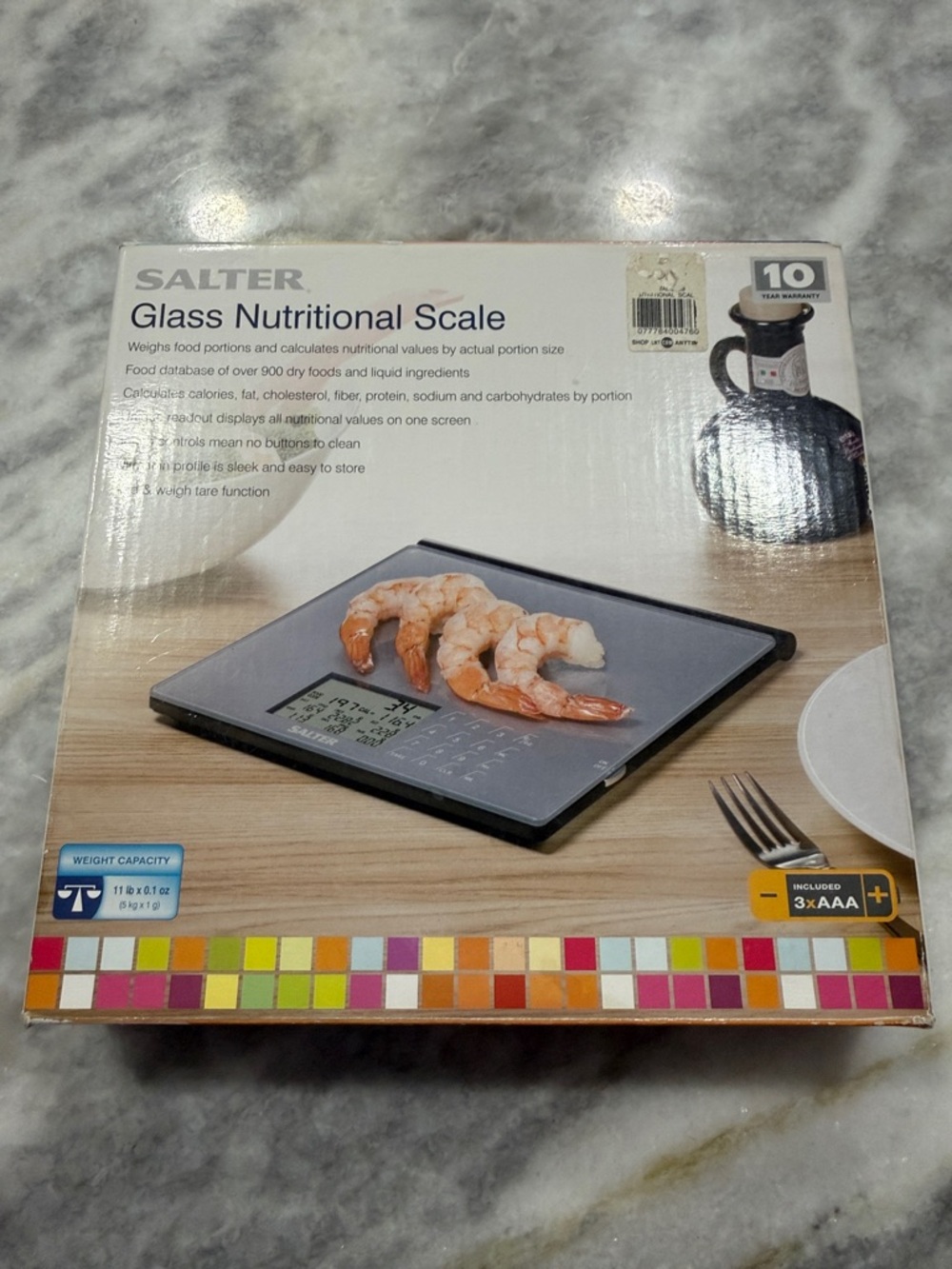 Salter Glass Nutritional Scale - Gray/Black